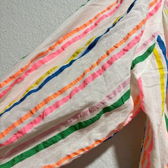 Gold & Silver Womens Jurkje Shany Dress One Size Multicolor Striped 3/4 Sleeve - Picture 3 of 10